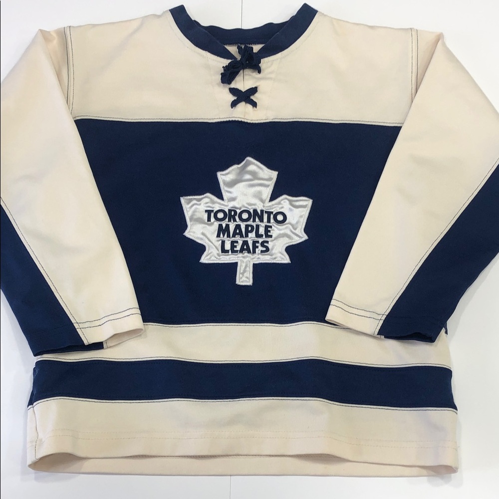 Toronto Maple Leafs Lace-Up Hockey Shirt – Vintage Style – Youth S/M (No Tag)